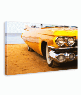 Tablou canvas Classic car on beach