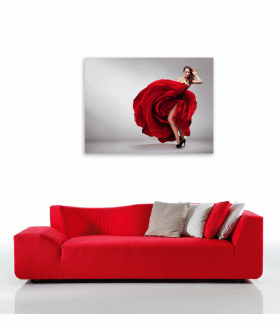 Tablou canvas Red rose dress