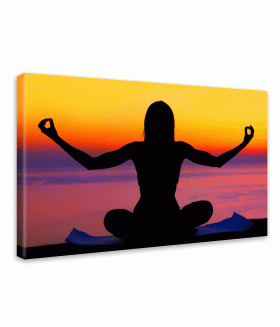 Tablou canvas Yoga over sunset