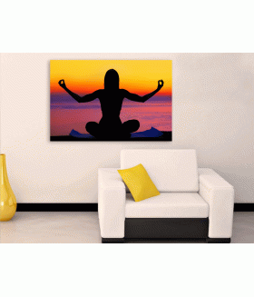 Tablou canvas Yoga over sunset