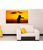 Tablou canvas Silhouette over sunset