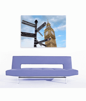 Tablou canvas Big Ben and street signs