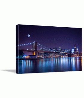 Tablou canvas Brooklyn Bridge night