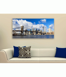 Tablou canvas Brooklyn Bridge and Manhattan panorama