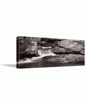 Tablou canvas Waterfall Panorama in BW